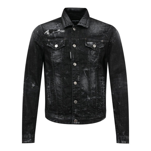 DSQUARED2 S74AM1307 S30357 DAN JEAN JACKET 900 BLACK DENIM JACKET Mens 48