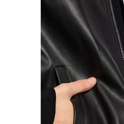 DSQUARED2 Contrast Arms Black Leather Jacket W38