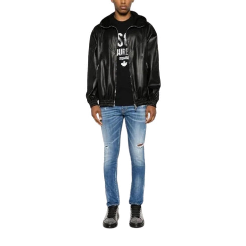 DSQUARED2 Contrast Hooded Black Jacket W32