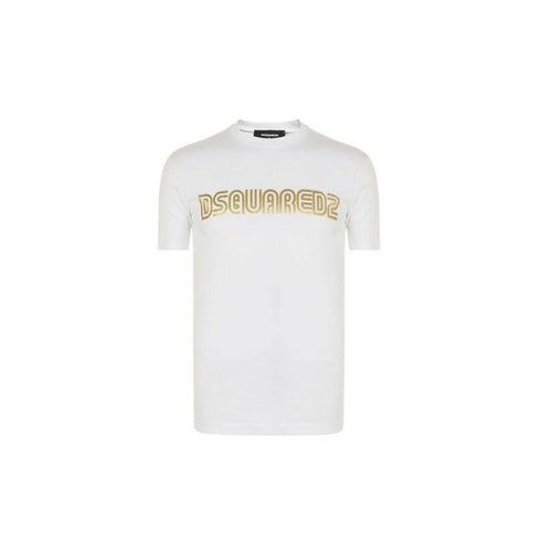 Dsquared2 Gold Bold Logo White T-Shirt M