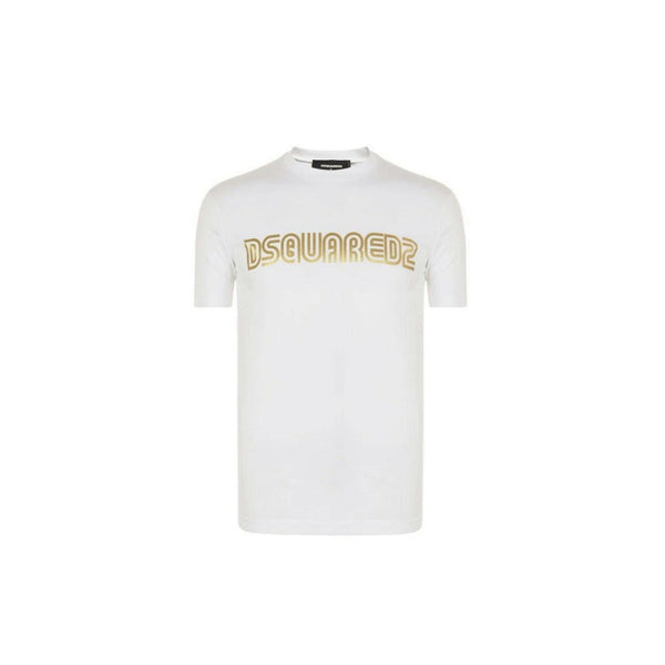 Dsquared2 Gold Bold Logo White T-Shirt M