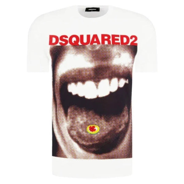 DSQUARED2 S74GD0564 S22427 100 BRIGHT WHITE T-SHIRT Mens M