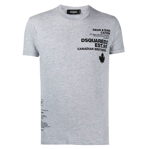 DSQUARED2 CHIC DAN FIT S74GD0821 S22146 857M MEDIUM GREY MELANGE T-SHIRT Mens M