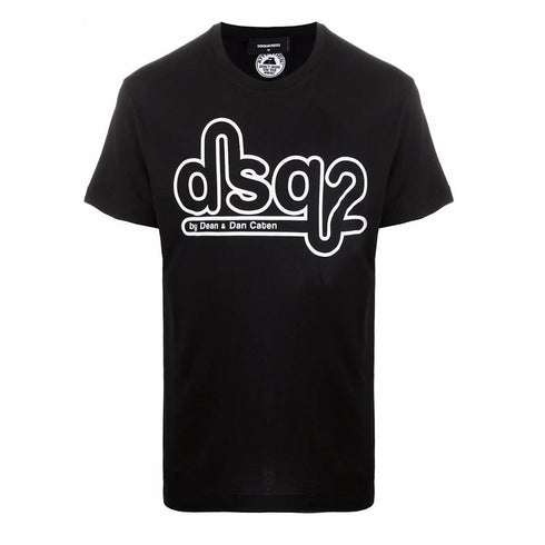Dsquared2 Cigarette Fit Bubble DSQ2 Logo Black T-Shirt XS