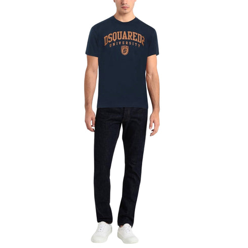Dsquared2 S74Gd1166 478 Dsquared2 Cool Fit Varsity T Shirt 478 Navy T Shirt
