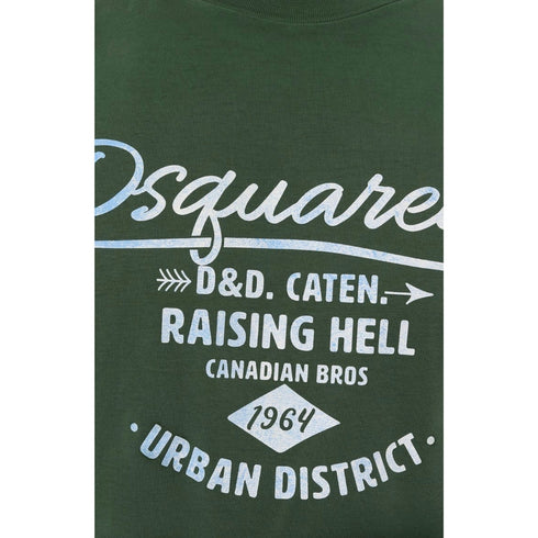 DSQUARED2 Branded Raising Hell Logo Green T-Shirt XS