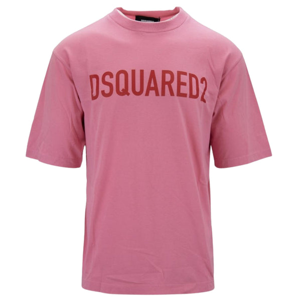 DSQUARED2 Loose Fit Brand Logo Pink T-Shirt M