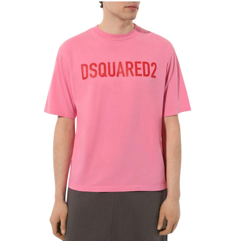 DSQUARED2 Loose Fit Brand Logo Pink T-Shirt M