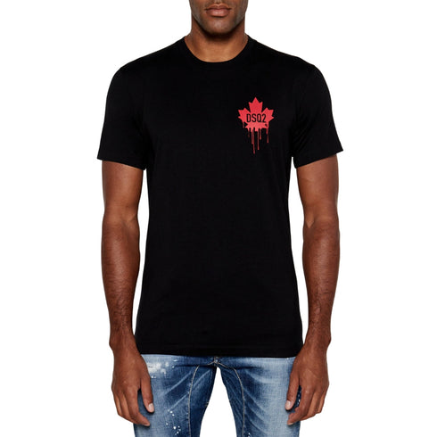 Dsquared2 Dripping Maple Leaf T-Shirt Black M
