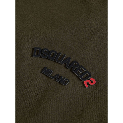 Dsquared2 Regular Fit Rubber Logo T-Shirt Military XS