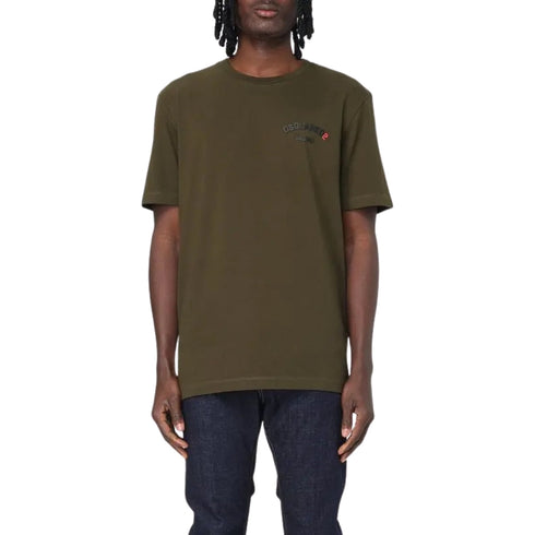 Dsquared2 Regular Fit Rubber Logo T-Shirt Military XS