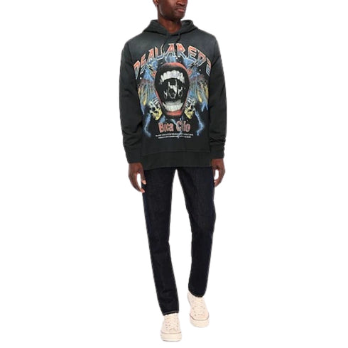 Dsquared2 Heavy Metal Design Black Hoodie M