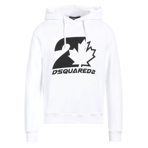 Dsquared2 S74Gu0728 100 Cool Fit Maple Leaf Hoodie 100 White Hoodie