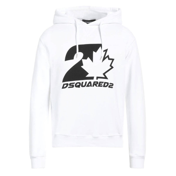 Dsquared2 S74Gu0728 100 Cool Fit Maple Leaf Hoodie 100 White Hoodie