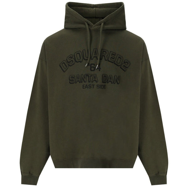 Dsquared2 Loose Fit Santa Dan Logo Green Hoodie S