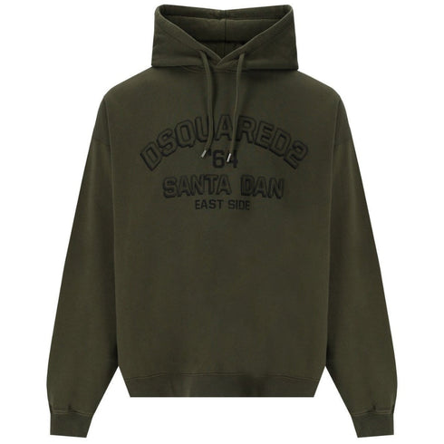 Dsquared2 Loose Fit Santa Dan Logo Green Hoodie S