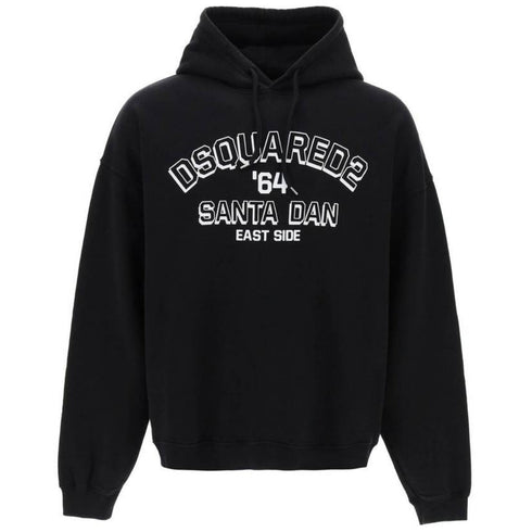 Dsquared2 Loose Fit Santa Dan Logo Black Hoodie S