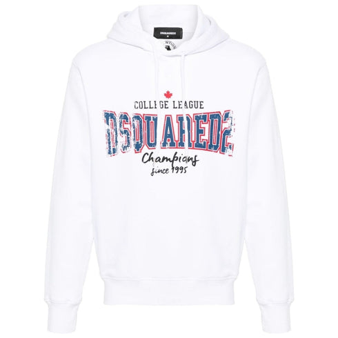 Dsquared2 Cool Fit Faded College League Logo White Hoodie S