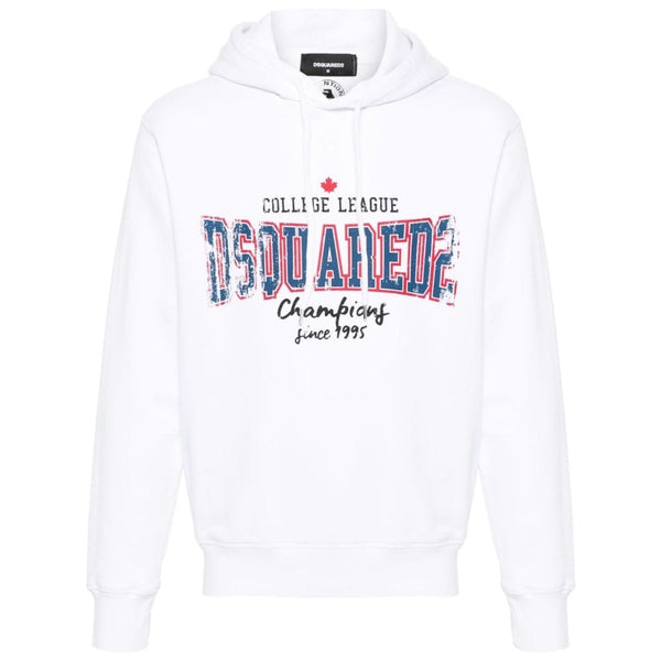 Dsquared2 Cool Fit Faded College League Logo White Hoodie S