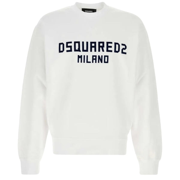 DSQUARED2 Cool Fit Milano Crew Neck White Jumper M