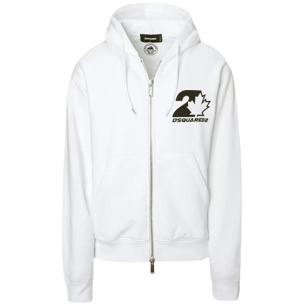 DSQUARED2 Cool Fit Maple Leaf Logo White Hoodie XL