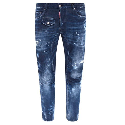 DSQUARED2 S74LB0838 S30342 TIDY BIKER JEAN 470 BLUE JEANS Mens 48