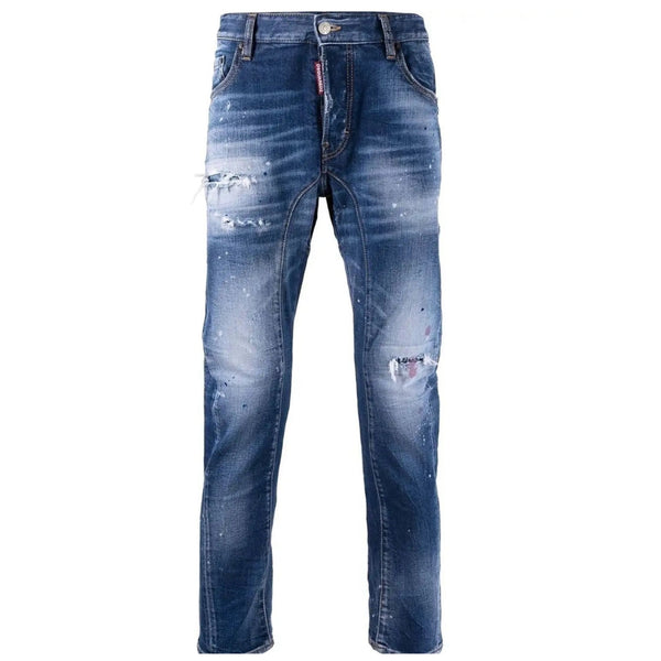 DSQUARED2 S74LB0970 S30663 TIDY BIKER JEAN 470 NAVY BLUE JEANS Mens 46
