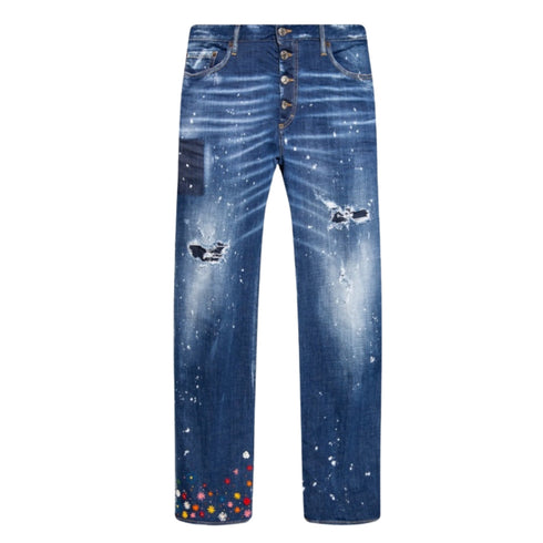 Dsquared2 S74Lb1164 S30342 Roadie Jean 470 Blue Navy Jeans Mens