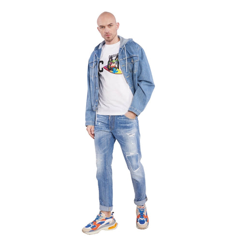 DSQUARED2 Cool Guy Jean Patchwork Denim Blue Jeans W40