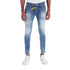 DSQUARED2 Super Twinky Jean Destroyed Reinforced Paint Splash Blue Jeans W32