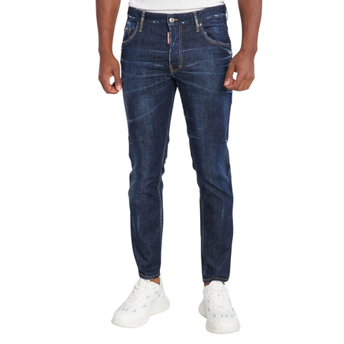 Dsquared2 Dark Clean Wash Skater Jeans Navy Blue W28