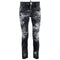 DSQUARED2 Skater Jean Destroyed Paint Effect Black Jeans W28