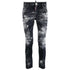 DSQUARED2 Skater Jean Destroyed Paint Effect Black Jeans W28