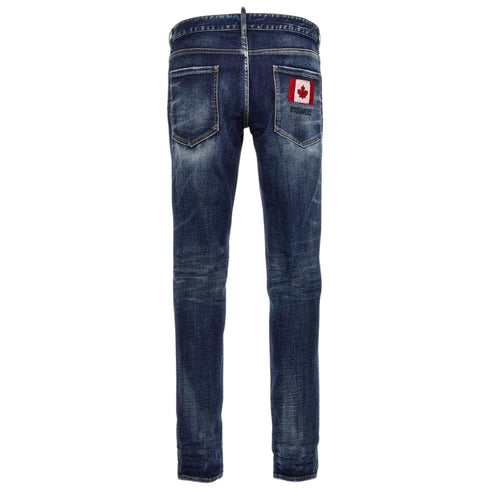 Dsquared2 Skater Jean Canadian Flag Badge Blue Wash Jeans S74Lb1335 S30664 470
