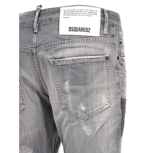 DSQUARED2 Sexy Twist Jeans Worn Faded Style Grey Jeans W28