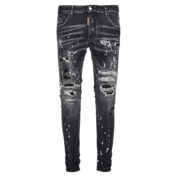 DSQUARED2 Super Twinky Jean Black Diamond Destroyed Wash Black Jeans W30