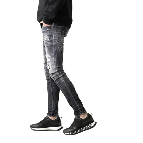DSQUARED2 Super Twinky Jean Black Diamond Destroyed Wash Black Jeans W30