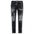 Dsquared2 Tidy Biker Jean Paint Splash Reinforced Ripped Black Jeans S74Lb1431 S30503 900 - Style Centre Wholesale
