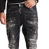 Dsquared2 Tidy Biker Jean Paint Splash Reinforced Ripped Black Jeans S74Lb1431 S30503 900 - Style Centre Wholesale