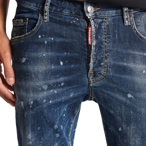 Dsquared2 Super Twinky Jean Splatter Design Blue Jeans S74Lb1437 S30805 470 - Style Centre Wholesale