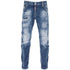 Dsquared2 Tidy Biker Jean Paint Splash Reinforced Ripped Blue Jeans S74Lb1438 S30872 470