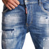 Dsquared2 Super Twinky Jean Faded Reinforced Ripped Blue Jeans S74Lb1440 S30872 470 - Style Centre Wholesale