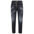 Dsquared2 Skater Jean Ripped Thighs Paint Splatter Black Wash Jeans S74Lb1451 S30357 900
