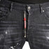 Dsquared2 Skater Jean Ripped Thighs Paint Splatter Black Wash Jeans S74Lb1451 S30357 900