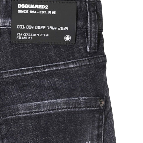 Dsquared2 Cool Guy Jean Black Paint Splattered Ripped Wash Jeans S74Lb1480 S30357 900
