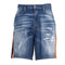 Dsquared2 Boxer Style Shorts Taped Hem Blue Denim Shorts W34
