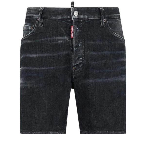 DSQUARED2 Black Faded Denim Shorts W34
