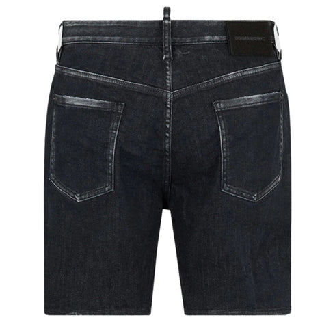 DSQUARED2 Black Faded Denim Shorts W34