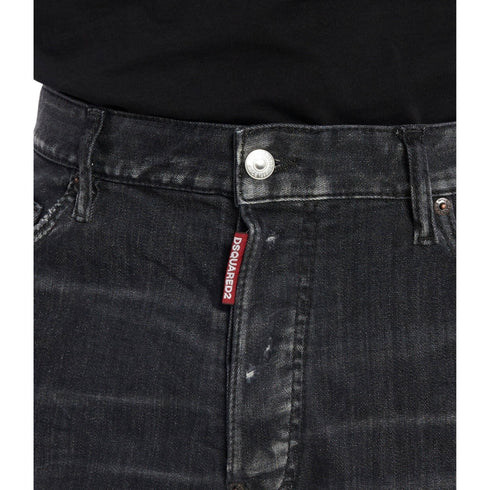 DSQUARED2 Black Faded Denim Shorts W34