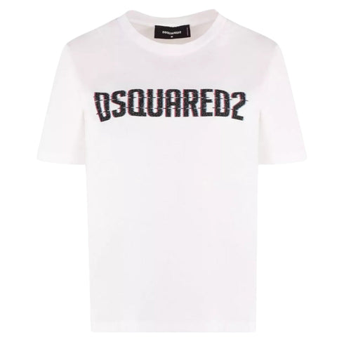 DSQUARED2 Logo Print Crew Neck White T-Shirt S